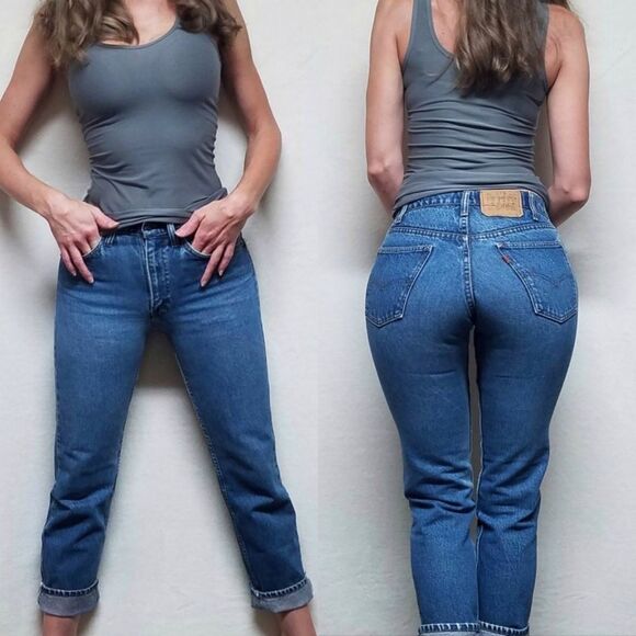 𝅺VINTAGE Levi's 505 Orange Tab Wedgie Fit Mom Jeans